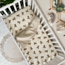 Set lenjerie de schimb pentru patut bebe 3 piese Teddy bej (1)